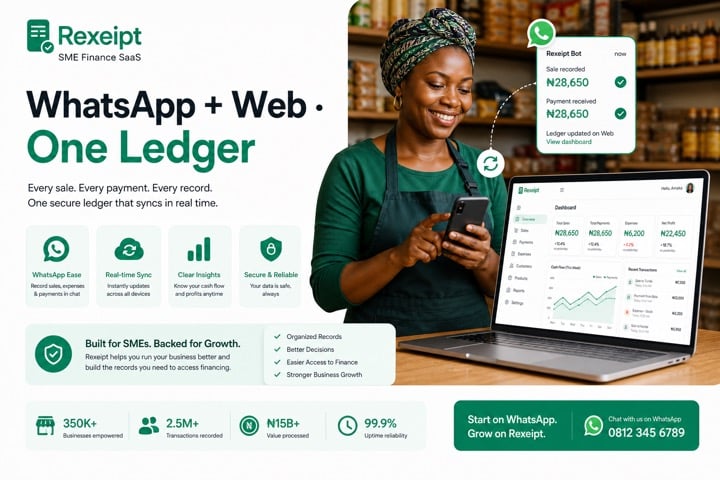 Visual for WhatsApp and web, one ledger
