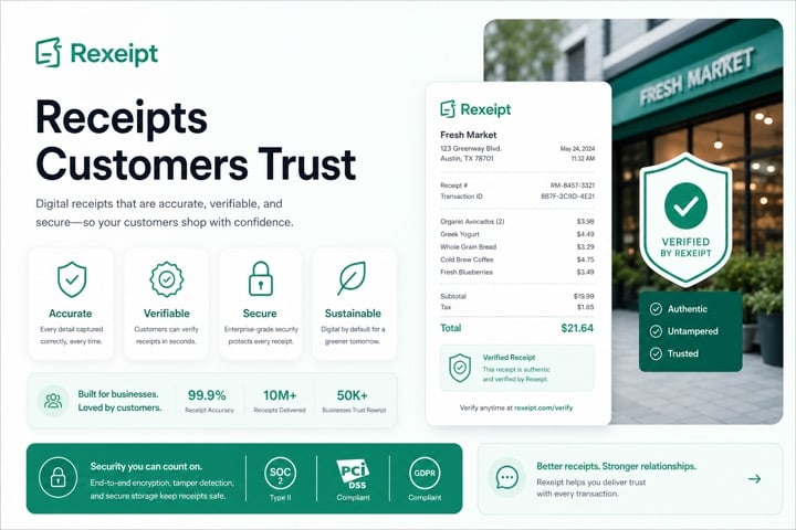 Visual for Receipts customers trust